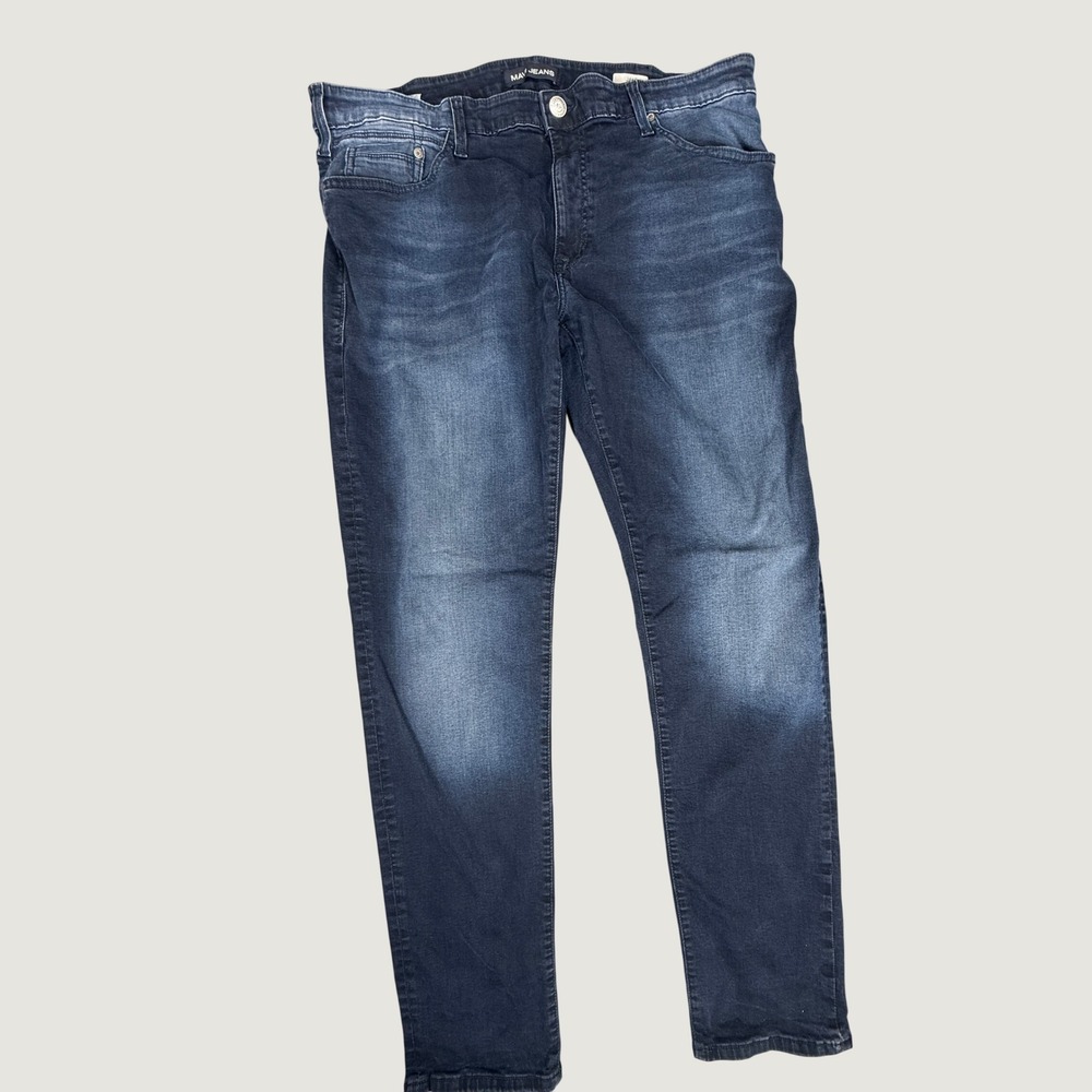 Mavi Jake Jeans Mens 36 Blue Dark Wash Stretch Slim Straight Leg Denim